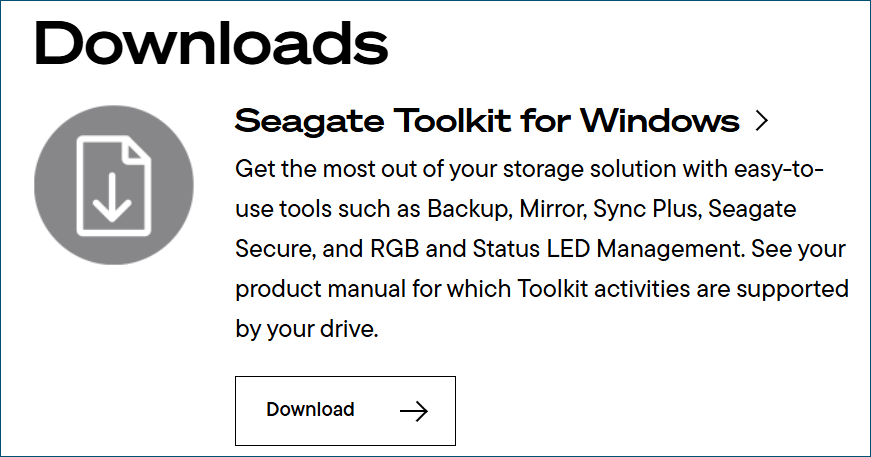 Seagate Toolkit download
