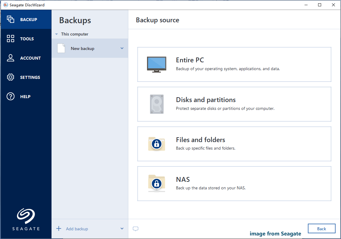 Seagate DiscWizard PC backup
