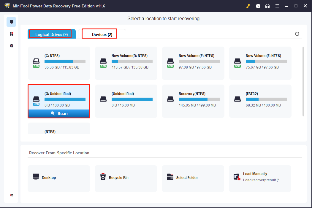 scan a partition
