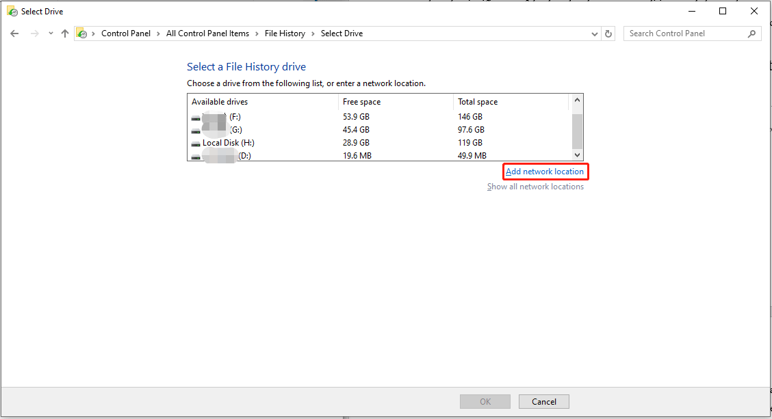 click on Add network location