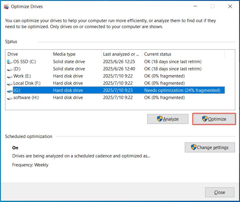 defrag your hard drive HDD