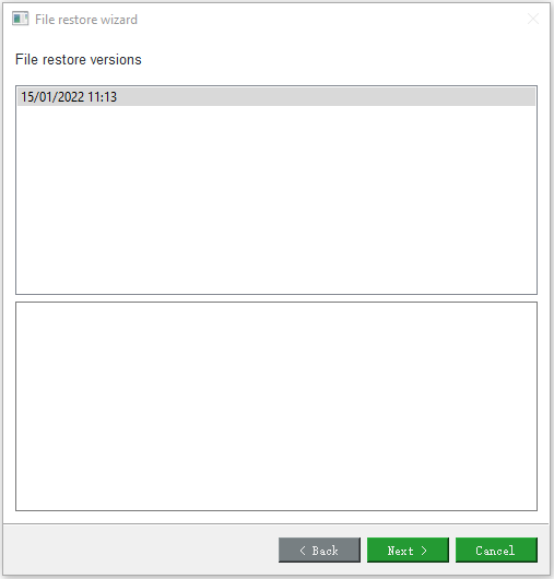 choose the restore version