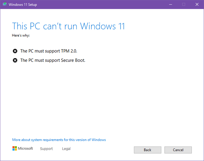 This PC can’t run Windows 11
