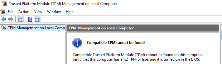 compatible TPM cannot be found