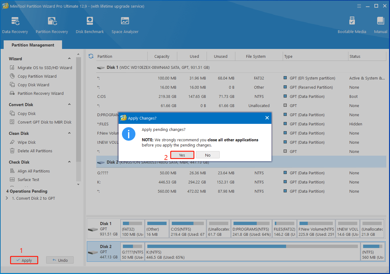 let Partition Magic apply the operation