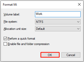 format the drive in Disk Management