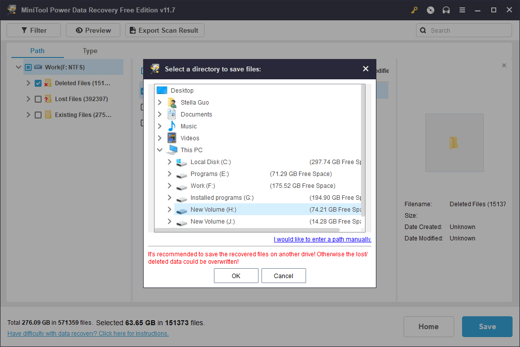 select a directory to save files