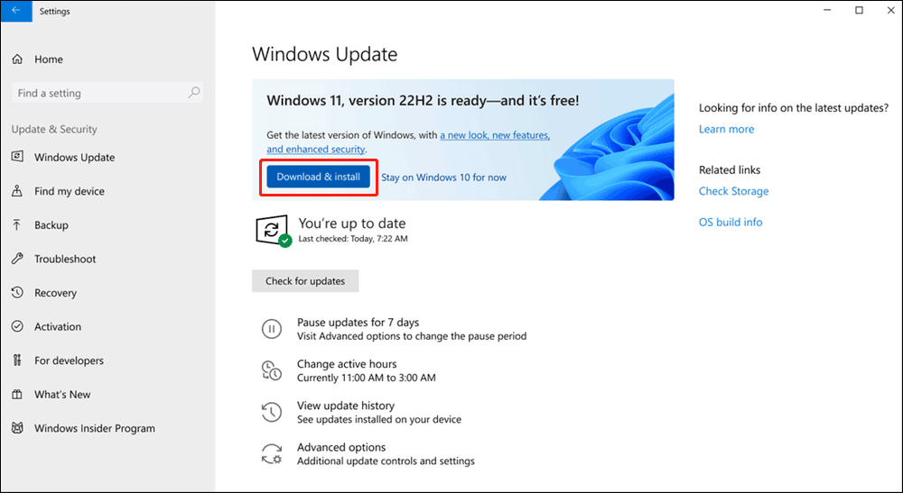 click Download and install