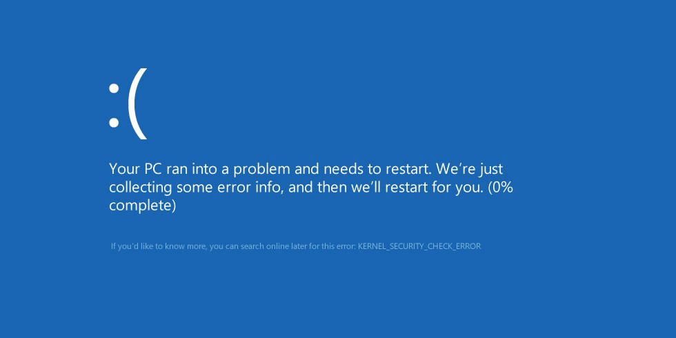 Kernel Security Check Error