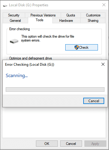 Error Checking tool is working